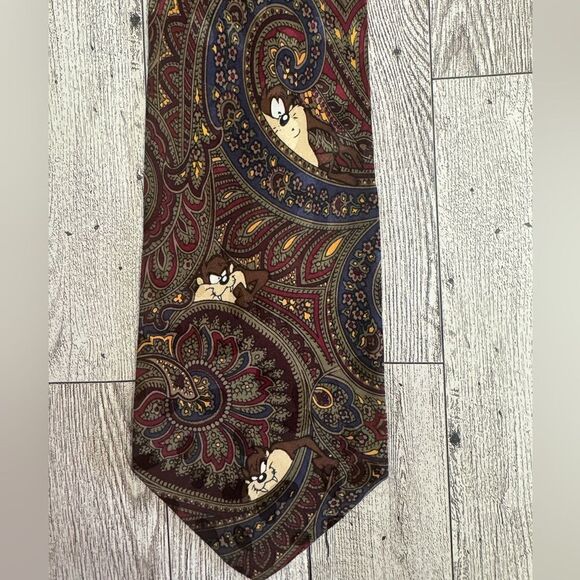 Looney Tunes Mania Tasmanian Devil Vintage Silk Tie - Picture 2 of 4